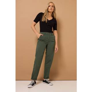 Lts Tall Khaki Green Cotton Straight Leg Chino Jeans Ex Long > 10 Lts | Tall Women's Slim Trousers - Ex Long 10