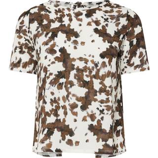 PixieGirl Petite PixieGirl Petite Brown Tie Back Cow Print Top