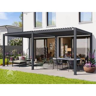 3x6m Pergola, lameltag, antracitgrå - (400124)