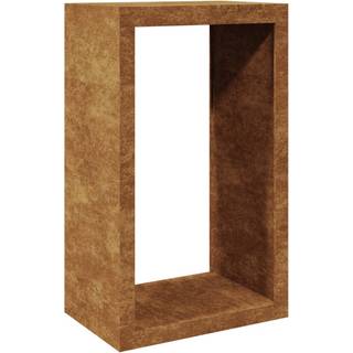 Brændestativ Stål Hvid - Forvitret stål/Brun / 60 x 40 x 100 cm