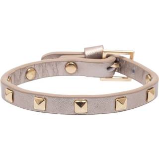 DARK Leather Stud Bracelet Mini Champagne Metallic