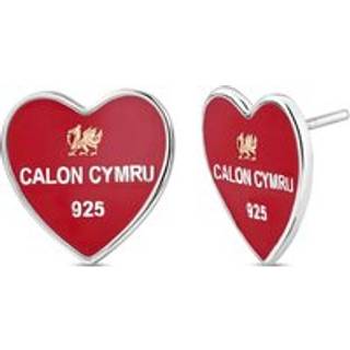 WRU Sterling Silver Welsh Heart Stud Earrings