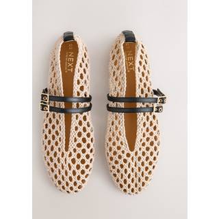 Next Natural Forever Comfort Round Toe Weave Double Mary Jane Shoes - EU 39 (UK 6)