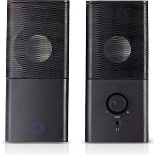 Nedis - Gaming Højttaler | Højttalerkanaler: 2.0 | USB Drevet | 3.5 mm Hanstik | 18 W | Uden Belysning | Volumenkontrol | Tilslutninger udgang: 1x 3.5 mm Audio Out - GSPR10020BK