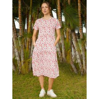 Threadbare Threadbare White 100% Cotton Smock Style Midi Dress
