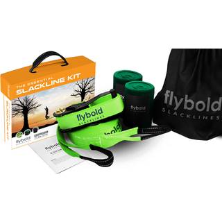 Flybold 57ft Slackline Kit - Slack Lines til bagg?rd for b?rn og voksne med tr?beskyttere b?retaske og skralde - Ninja Slackline forhindringsbane