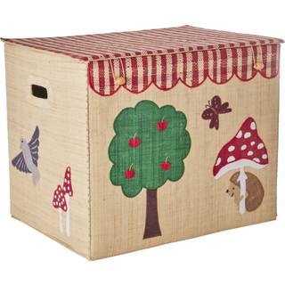Rice Toy Storage Extra Large Foldable Happy Forest - Opbevaring af legetøj Raffia Grøn - BSBOX-XLHAFO