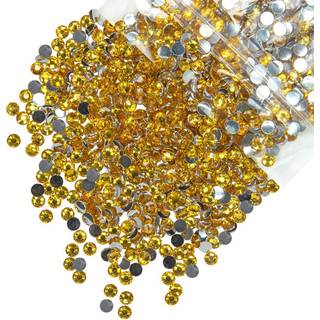 qiipii 620pcs 6mm gylden gul harpiks krystal rhinestones til h?ndv?rk af guld flatback sten bulk ss30 lyse gyldne diamanter krystaller perler cha