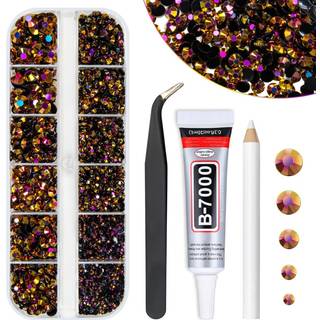 qiipii Golden Rose Ab Resin Rhinestones W B7000 smykkelim til bedazzling håndværk 2mm-6mm Golden Flatback Jelly Stones Diamonds Gems Charms Forsy