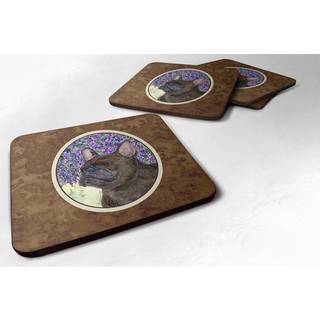 """" Caroline's Treasures SS8676FC French Bulldog Foam Coasters (S?t p? 4) 3,5 """" ""H X 3,5"" """" W Multicolor """"