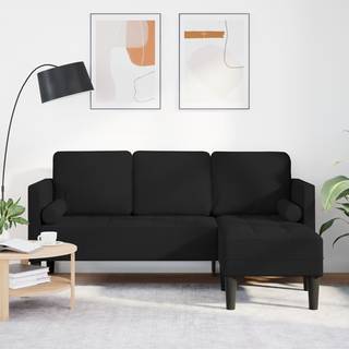 Sofa Sæt Sort 173 x 131 x 67 cm Stof