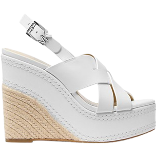 MK Nora Leather Wedge Sandal - White - Michael Kors - EU 37