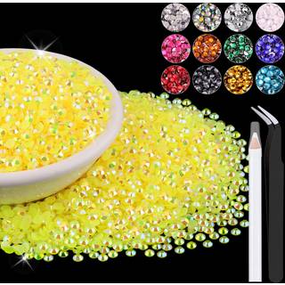 12000stcs 2 mm harpiks gelé rhinestones i bulk (citron gul ab) bedazzling fladback krystaller rhinestones til håndværk af DIY negle dekoration pe