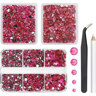 Qiipii 5070pcs Rose Pink Resin Crystal Rhinestones til udformning af lys Hot Pink Flatback Resin Stones Gems 2mm 3mm 4mm 5mm 6mm Ikke-Hotfix Diam