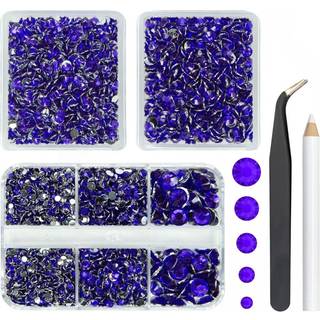 qiipii 3 kasser 5070 stk lilla violet harpiks krystal rhinestones til h?ndv?rk lilla bl? fladback harpiksten sten 2 mm 3 mm 4mm 5 mm 6mm ikke-hot