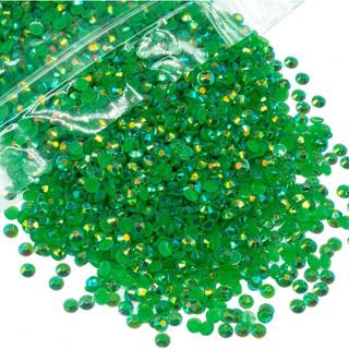 qiipii 1280pcs 6mm gr?n ab harpiks rhinestones til h?ndv?rk m?rkegr?n ab flatback gel? harpiks rhineston