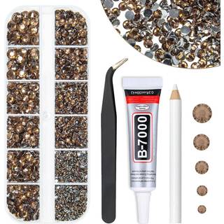 qiipii brun krystalharpiks rhinestones w b7000 smykkelim til bedazzling håndværk kaffe flatback sten 2mm 3mm 4 mm 5 mm 6mm diamanter krystaller p