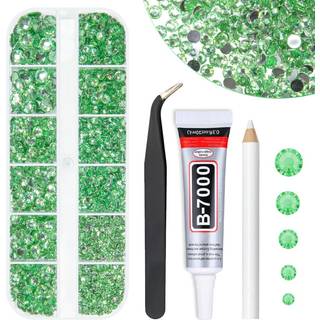 qiipii lysegrøn krystalharpiks rhinestones w b7000 smykkelim til bedazzling håndværk 2 mm 3 mm 4 mm 5mm 6mm fladback sten diamanter krystaller pe