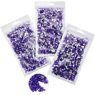 qiipii 16000pcs mørk lilla krystalharpiks rhinestones til udformning af dyb lilla fladback rhinestones 3mm 4 mm 5 mm ikke-hotfix sten diamanter k