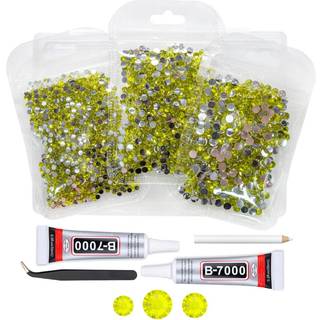 qiipii citron gul krystalharpiks rhinestones med b7000 smykkelim til bedazzling håndværk fladsten sten 3mm 4 mm 5 mm diamanter krystaller perler