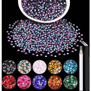5000stcs 2 mm harpiks gelé rhinestones i bulk (purpur sort ab) bedazzling fladback krystaller rhinestones til håndværk af diy negle dekoration pe