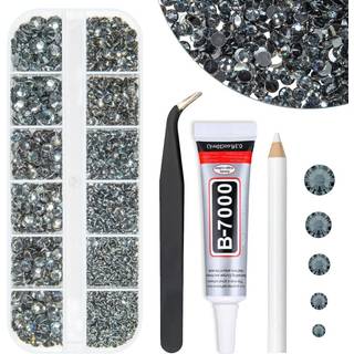 qiipii m?rkegr? krystalharpiks rhinestones w b7000 smykkelim til bedazzling h?ndv?rk gr? flatback sten 2 mm 3mm 4 mm 5 mm 6mm diamanter krystalle