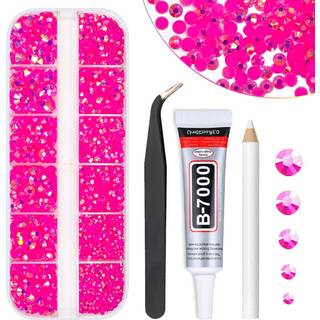 qiipii hot pink ab harpiks rhinestones w b7000 smykkelim til bedazzling håndværk 2 mm 3 mm 4 mm 5mm 6mm rose lyserød fladback gelé sten diamanter