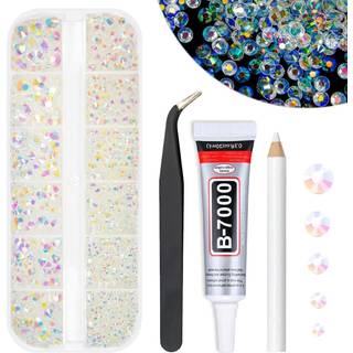 qiipii gennemsigtig ab harpiks rhinestones w b7000 smykkelim til bedazzling håndværk 2 mm 3 mm 4 mm 5 mm 6mm klare hvide ab flatback gelé sten di