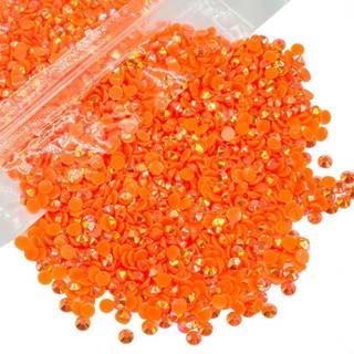 qiipii 1280pcs 6mm orange ab harpiks rhinestones til h?ndv?rk ab flatback gel? rhinestones bulk ss30 ikke-hotfix sten diamanter krystaller perler