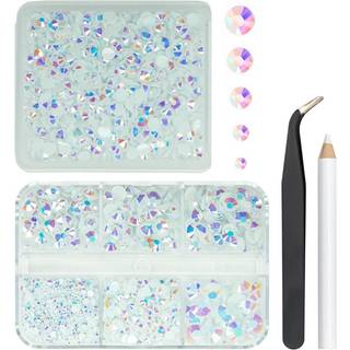 qiipii 2 kasser 3060stk hvid ab harpiks fladback rhinestones ab fladback gel? harpiks rhinestones 2mm 3mm 4 mm 5mm 6mm ikke hotfix perler sten ti