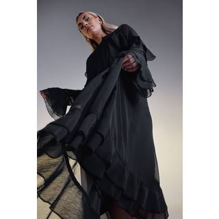 Yours Curve Yours Curve Black Ruffle Boho Dress