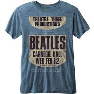 THE BEATLES - T-Shirt BurnOut Col - Carnegie Hall - Blue - Men (XXL)