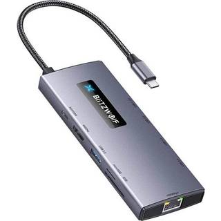 BlitzWolf Adapter 10in1 HUB BW-NEW TH8 USB hub - USB 3.0 - 10 ports - Grå