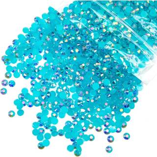 qiipii 2700 pcs 4mm teal bl? ab harpiks rhinestones turkisbl? ab flatback gel? sten bulk ss16 ikke-hotfix diamanter perler charme til negle ansig