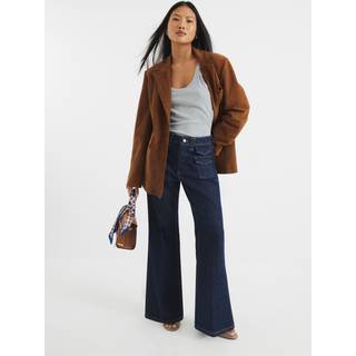 River Island River Island Blue Petite High Rise Relaxed Flare Jeans