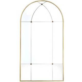 Vintage vinduesspejl i guld metal 80 × 150 cm PALMYRE