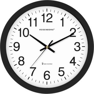 Rosenborg vægur Ø40 cm radiostyret sort