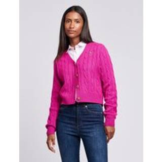 U. S. Polo Assn U. S. Polo Assn Pink Womens Cable Knit Cardigan
