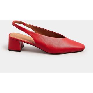 Lts Red Square Slingback Block Heel In Standard Fit Standard > 7 Lts | Tall Women's Heels - Standard 7