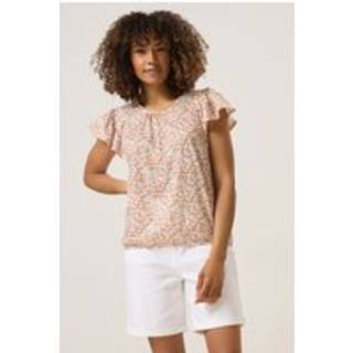 M & Co M & Co Orange Ditsy Frill Top
