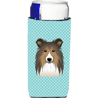Checkerboard Blue Sheltie Ultra Beverage Isolators til slanke dåser BB1180MUK