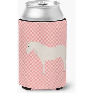 """" Caroline's Treasures Paso Fino Horse Pink Check Decorative Can Hugger Multicolor """"