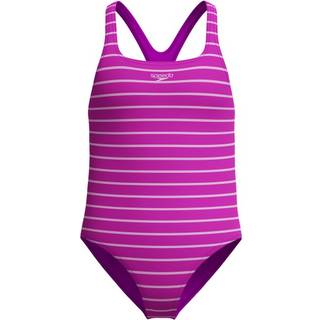 Girls' Printed Medalist Swimsuit Pink - Purple
