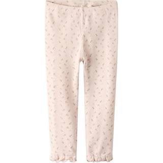 Lil' Atelier Leggings Peach Blush Med Flæsekant - Str. 6m 68cm