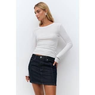 Gina Tricot-Front seam denim skirt-Denimnederdele-Blåt-36-Dame