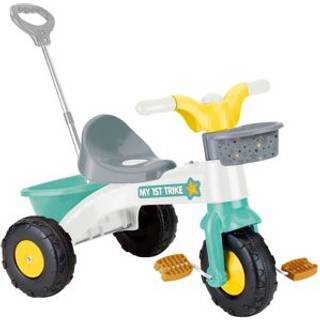 Dolu My First Trike Parent Handle Trehjulet Cykel, Hvid/Blå