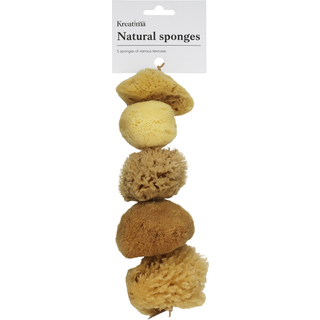 Kreatima natursvamp til akvareller og maling, 5-pak
