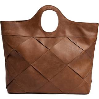 Eksklusiv håndflettet shopper / 16438 - Soft Cognac - Onesize