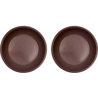 Yuka dyb tallerken, dark, pakke med 2