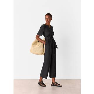 Whistles Whistles Black Fiona 100% Linen Button Jumpsuit